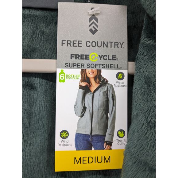 Free Country FreeCycle Hooded Jacket M Olive Green Full Zip Water Resistant Coat - Picture 4 of 12